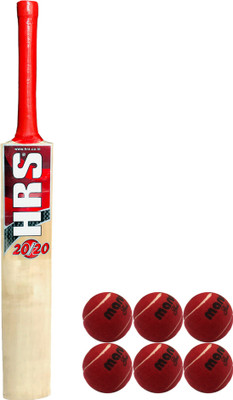 

HRS Basics Cricket Set - 20/20 Kashmir Willow Cricket Bat (Short Handle) And Pack Of 6 Maruti Spin Pressureless Cricket Ball Cricket Kit