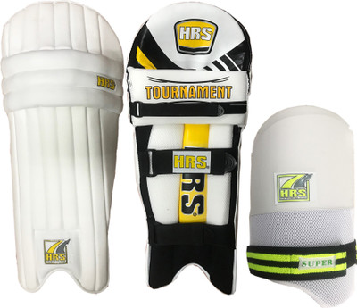 

HRS Legguard Thigh Guard Combo - Tournament Batting Legguard, Men's + Super Thigh Guard (White/Green), Men's Cricket Kit