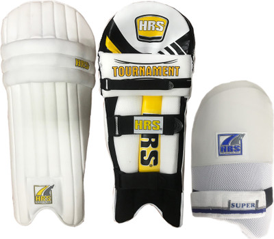 

HRS Legguard Thigh Guard Combo - Tournament Batting Legguard, Men's + Super Thigh Guard (White/Blue), Men's Cricket Kit