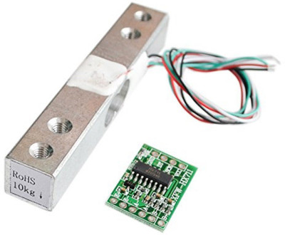 Robocraze Digital Load Cell Weight Sensor 10Kg Portable Electronic Scale + Hx711 Weighing Sensors Ad Module(Silver, Green)