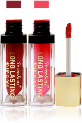 

seven seas cosmetics makeup HD long lasting lady liquid matte lip gloss lipstick fashion color red pink(red : pink, 10 ml)