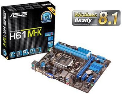 

Asus H61 with Dual Core Ram 4Gb Kit Motherboard(Green)