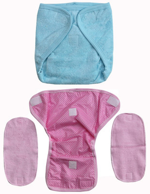 

ANNAPURNA SALES 100% Pure Ultra-Soft Cotton New Born baby Diapers or Reusable Padded New Born Baby Nappies Combo Pack of 2 Pcs. ( 6 - 9 Months, Blue;pink