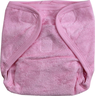 

ANNAPURNA SALES 100% Pure Ultra-Soft Cotton New Born baby Diapers or Reusable Padded New Born Baby Nappies ( 6 - 9 Months, Pink