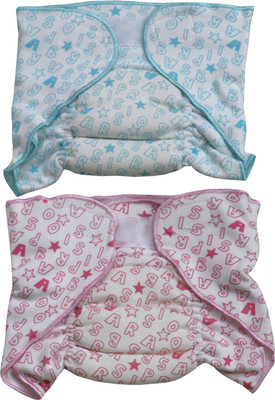 

ANNAPURNA SALES 100% Pure Ultra-Soft Cotton New Born baby Diapers or Nappies Combo Pack of 2 Pcs. ( 0 - 6 Months ) !! Skin Friendly, Blue;pink