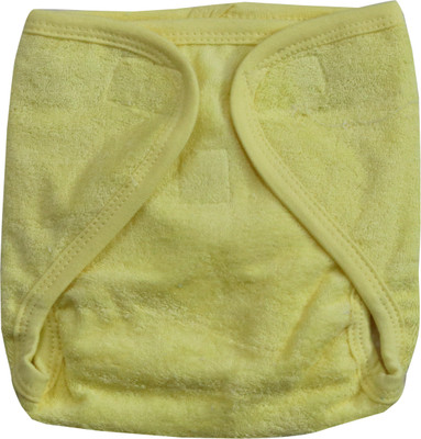 

ANNAPURNA SALES 100% Pure Ultra-Soft Cotton New Born baby Diapers or Reusable Padded New Born Baby Nappies ( 9 - 12 Months, Yellow