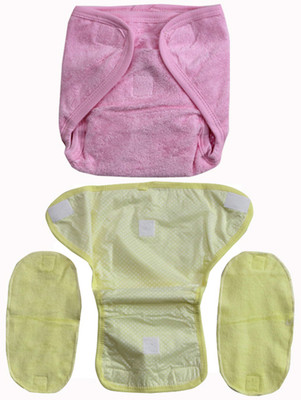 

ANNAPURNA SALES 100% Pure Ultra-Soft Cotton New Born baby Diapers or Reusable Padded New Born Baby Nappies Combo Pack of 2 Pcs. (9 - 12 Months, Pink;yellow