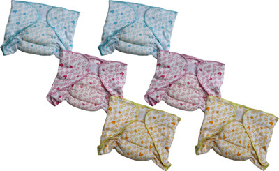 

ANNAPURNA SALES 100% Pure Ultra-Soft Cotton New Born baby Diapers or Nappies Combo Pack of 6 Pcs. ( 6 - 9 Months ) !! Skin Friendly, Blue;pink;yellow