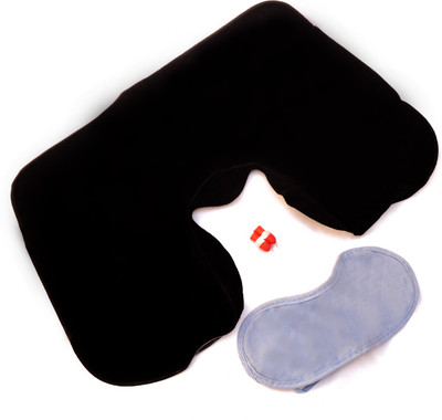 

Healthllave Travel Neck Pillow | Eye Mask | Ear Buds For A Comfortable And Stress-Free Sleep Neck Pillow(Black)
