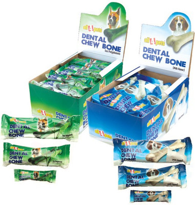 

all4pets Dental Chew Bone(Milk & Tea Polyphnol Flavour) Milk Dog Chew(210 g, Pack of 2)