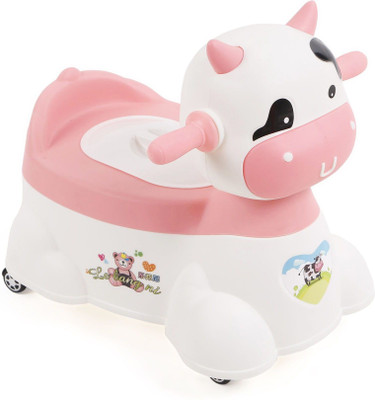 

Offspring Baby Musical Potty Chair With Wheels Cow Design Potty Box(Pink)