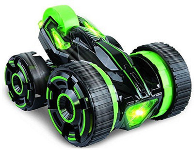 

Emob 5 Wheeled Shock Absorbing Extreme High Speed 360 Degree Spins Double Sided 6 in 1 RC Stunt Car With Bright LED Lights (Green)(Multicolor)