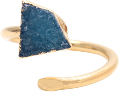 

The Sparkle Story Blue Druzy Ring 12x10mm Gold  Partywear Stone Ring