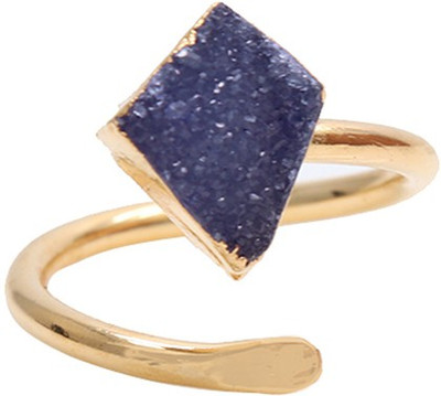 

The Sparkle Story Purple Druzy Ring 10x9mm Gold  Partywear Stone Ring