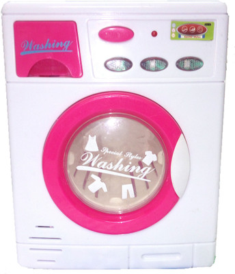 TALKING GANESHA Cute Mini Washing Machine Pretend Play Home Appliance With Lights & Sound Toy For Kids (Multicolour