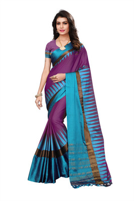 The Fashion Outlets Woven Kanjivaram Polycotton, Art Silk Saree(Multicolor) Flipkart