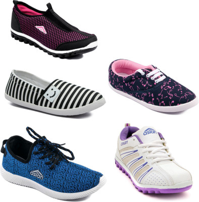 

Asian Women Casual & Running Shoes Combo Pack of 5 Walking Shoes For Women(Multicolor