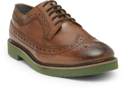 

Hats Off Accessories Genuine Leather Brogues Shoes For Men(Tan