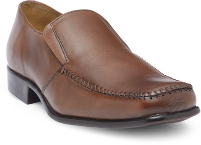 

Hats Off Accessories Genuine Leather Tan Formal Shoes Slip On For Men(Tan