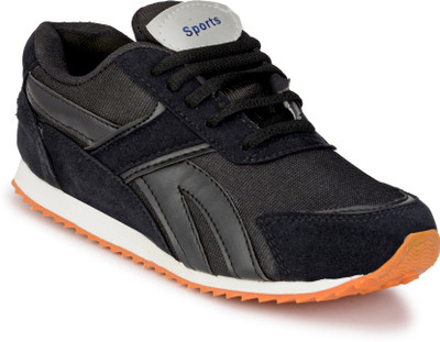 Groofer Black Running Shoes For Men(Black