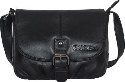 

Calfnero Women Casual Black Genuine Leather Sling Bag