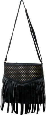 

Close2 Deal Girls Casual Black PU Sling Bag
