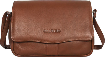 

Calfnero Women Casual Brown Genuine Leather Sling Bag