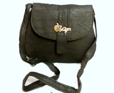 

essese Women Casual Black PU Sling Bag