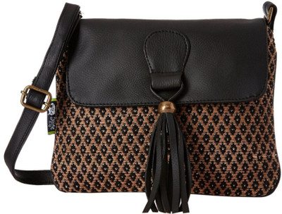 Kanvas Katha Women Casual Brown, Gold Acrylic Sling Bag