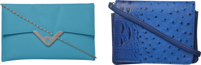 

Exotique Women Casual Blue Leatherette Sling Bag