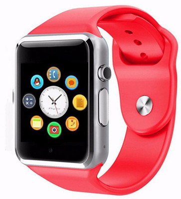

Bastex Compatible With All Mobiles Like Compatible Silver Smartwatch(Red Strap Free Size)