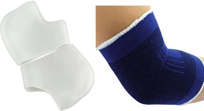 

H D Enterprise Gel Heel Support & Elbow support 2in1 Heel Support(White, White;blue