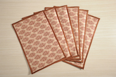 SWAYAM Rectangular Pack of 6 Table Placemat(Multicolor, Cotton)