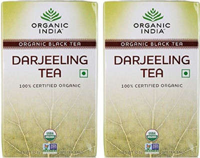 Organic India Darjeeling 18 Tea Bags ( Pack of 2 ) Unflavoured Black Tea Bags(18 Bags, Box)
