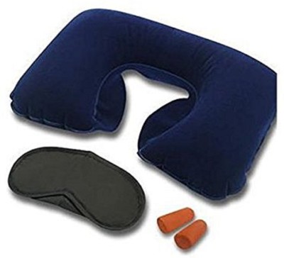 

Inditradition Travel Kit Combo - Inflatable Neck Air Pillow, Eye Mask, Ear Bud - Multi Color (Pack of 3)(Blue)