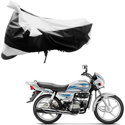 Purpleheart Two Wheeler Cover for Hero(Splendor Plus, Black, Silver)