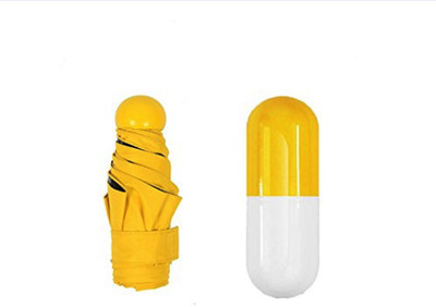 

Frabble8 Stylish Capsule Mini Travel Umbrella 4 fold (UV PROOF WINDPROOF)- (Colour - Yellow , Compact - 85 cm Diameter , Perfect for 1 Person ) Umbrella(Yellow)