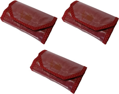

Addyz Pack of 3 Pieces Bindi Organizer Parachute 12 Pockets Travel Kit Forehead Tilak Jewellery Vanity Box(Maroon)