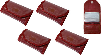 

Addyz Pack of 5 Pieces Bindi Organizer Parachute 12 Pockets Travel Kit Forehead Tilak Jewellery Vanity Box(Maroon)