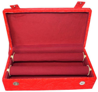 

Afrose 2 Roll Rod Wodden Velvet Bangles Box Box Vanity Box(Maroon)