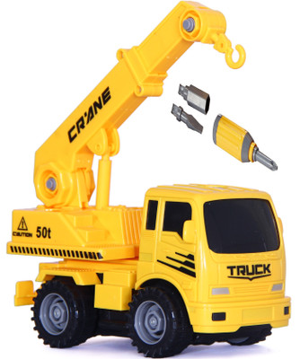 

Toys Bhoomi 2-in-1 Friction Powered Take-A-Part Construction Vehicle Crane Truck Playset(Multicolor)
