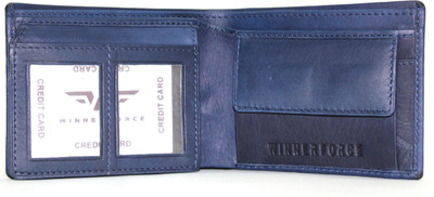 

Winner Force Men Blue Genuine Leather Wallet(5 Card Slots)