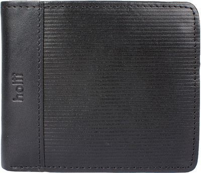 Holii Men Black Genuine Leather Wallet(12 Card Slots)