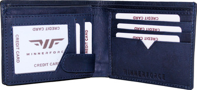 

Winner Force Men Blue Genuine Leather Wallet(10 Card Slots)