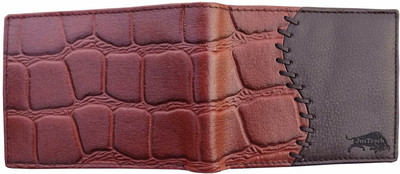 

JusTrack Men Brown Genuine Leather Wallet(6 Card Slots), Dark brown