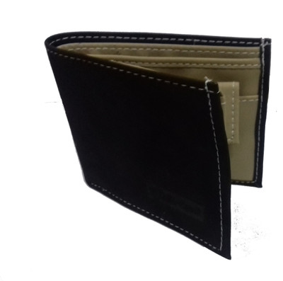 Green Apple Men Black Artificial Leather Wallet(6 Card Slots)