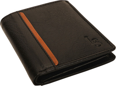 

LOUIS STITCH Men Black Genuine Leather Wallet(8 Card Slots), Jet black