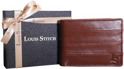 

LOUIS STITCH Men Brown Genuine Leather Wallet(8 Card Slots), Rich brown