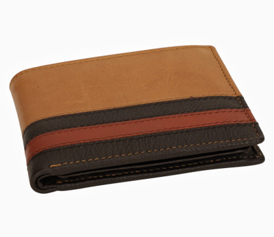 

LOUIS STITCH Men Brown Genuine Leather Wallet(8 Card Slots), Soft brown