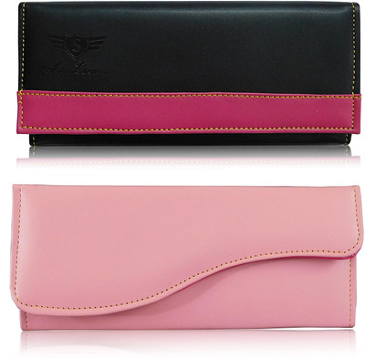 

SN LOUIS Women Casual Multicolor Artificial Leather Wallet(10 Card Slots), Pink